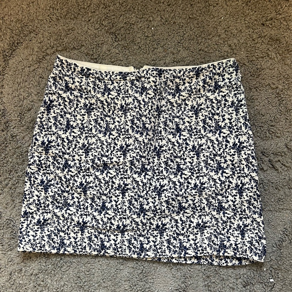 Madewell Blue Mini Patterned Skirt